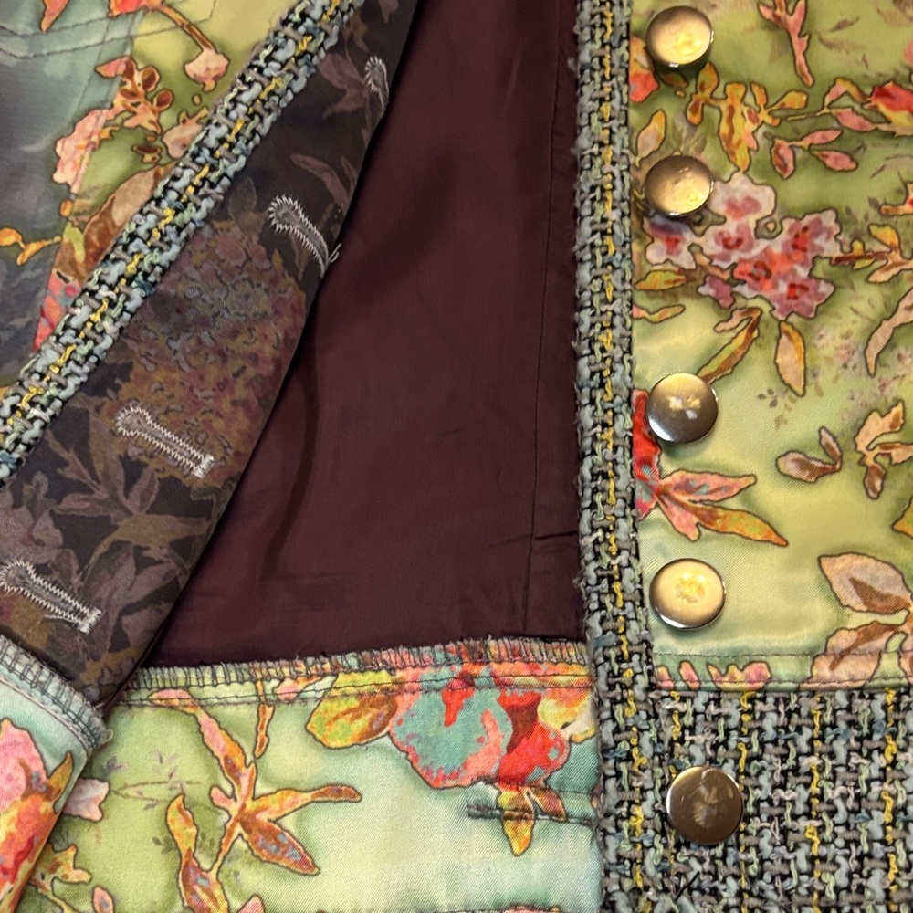 Bohemian Women's Floral Blazer with Tweed NWOT Size 6 - Picture 3 of 14